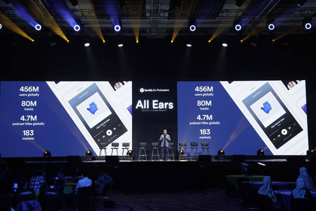 Gautam Talwar, General Manager Spotify Asia Pacific di Spotify All Ears Podcast Summit 2022, The Kasablanka Hall Jakarta, Rabu (16/11). Dok/Spotify.