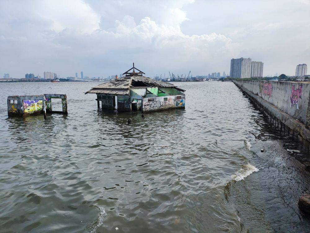 Lokasi kebocoran tanggul laut di Muara Baru (Dok.KOMMINFOTIK JU)