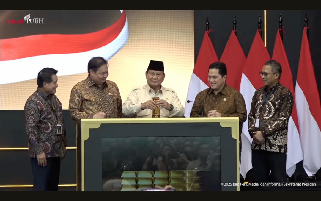 Bank Emas Resmi Diluncurkan, Prabowo Harap PDB RI Naik Rp245 Triliun