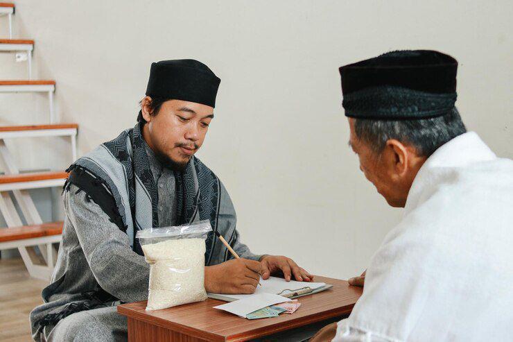 Ilustrasi bayar zakat (freepik.com/Queenmoonlite Studio)