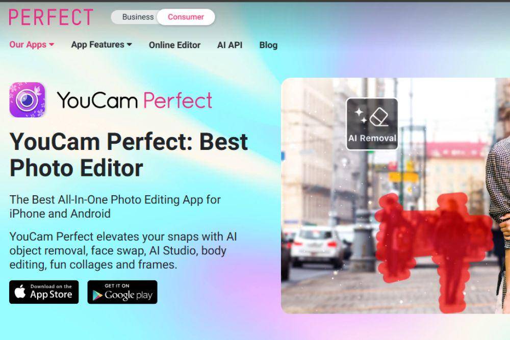 Aplikasi penghapus background foto YouCam Perfect