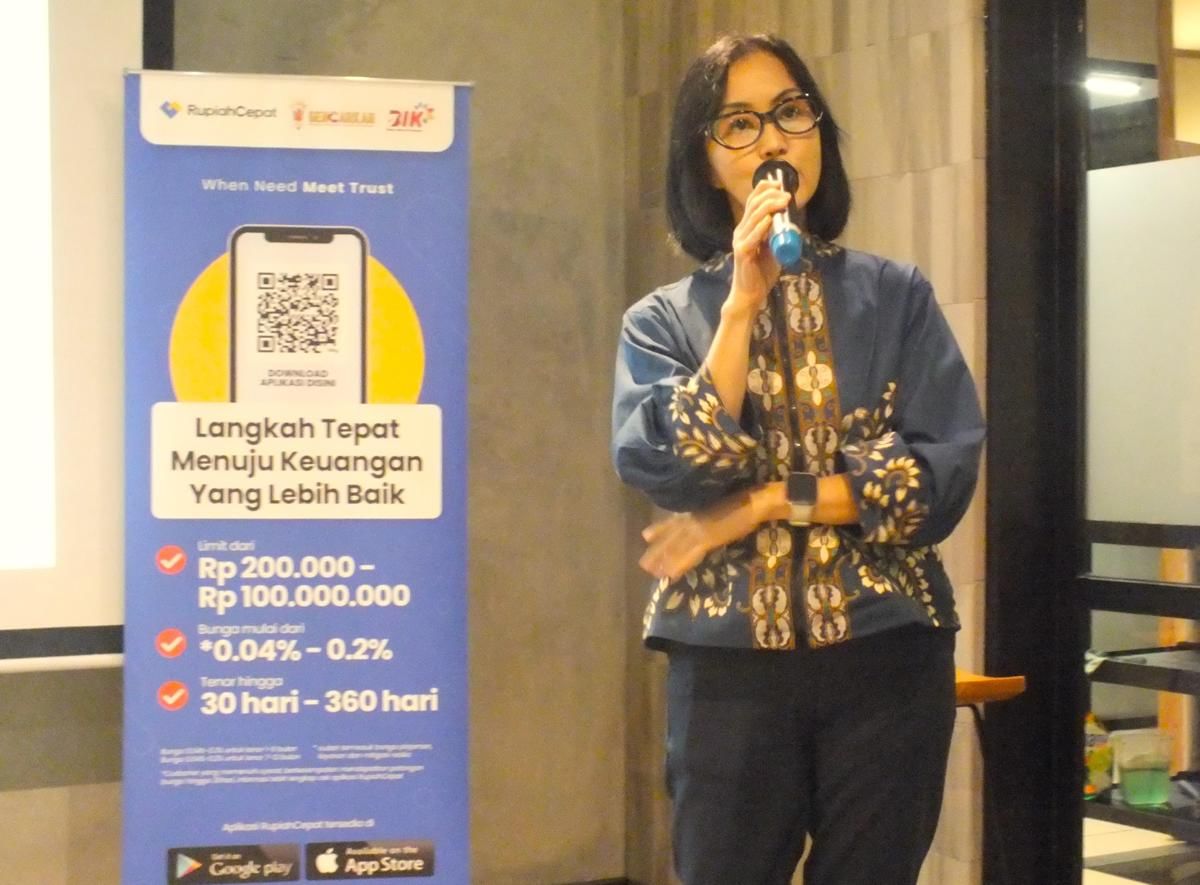 Direktur Utama Rupiah Cepat, Anna Maria Chosani dalam Kegiatan Literasi Keuangan Bersama Kalangan Disabilitas, di Jakarta, Kamis (9/10).