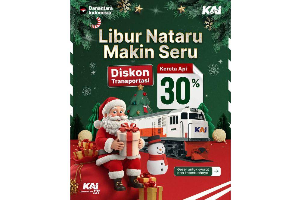 Diskon tiket kereta Nataru 2025/2026