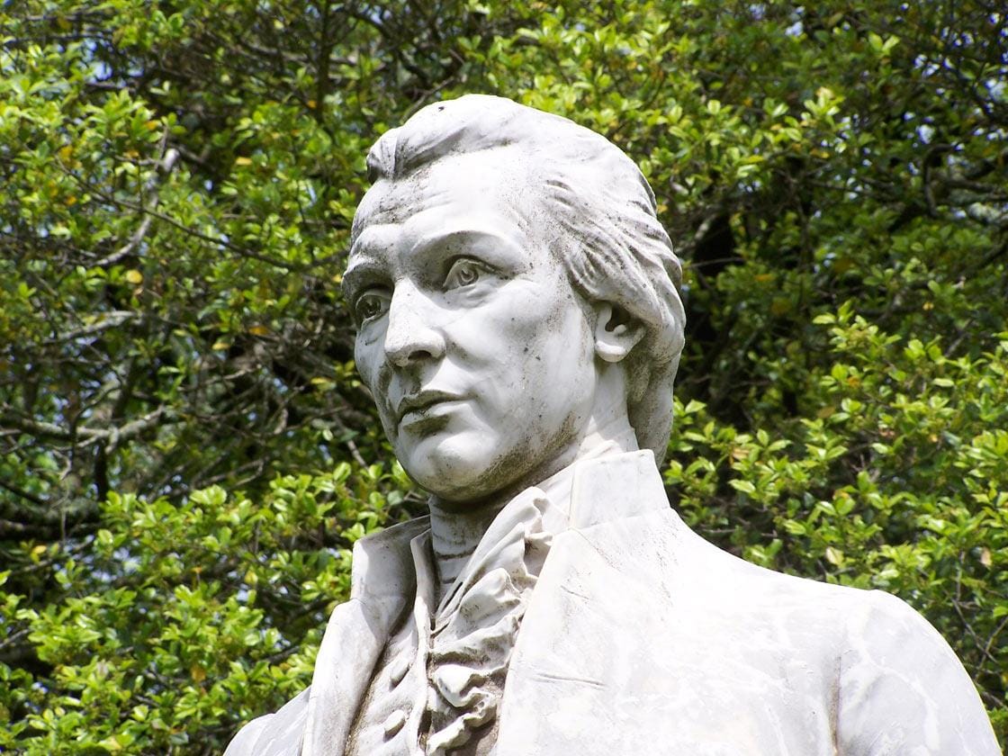 potret patung Presiden AS kelima James Monroe