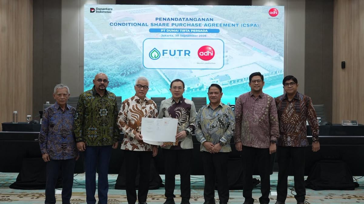 ADHI Lepas DTP Rp141 Miliar, FUTR Kuasai Mayoritas Air Minum Dumai