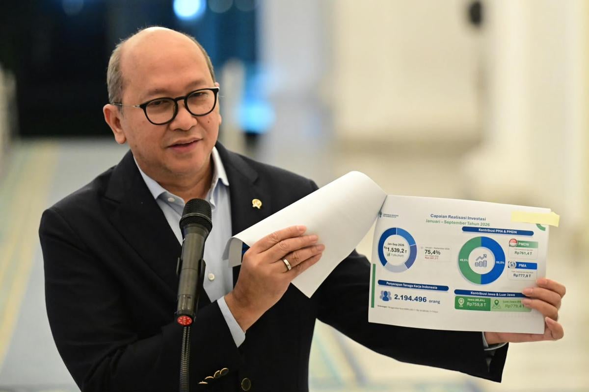 Realisasi Investasi Januari–September 2026 Capai Rp1.539,2 Triliun
