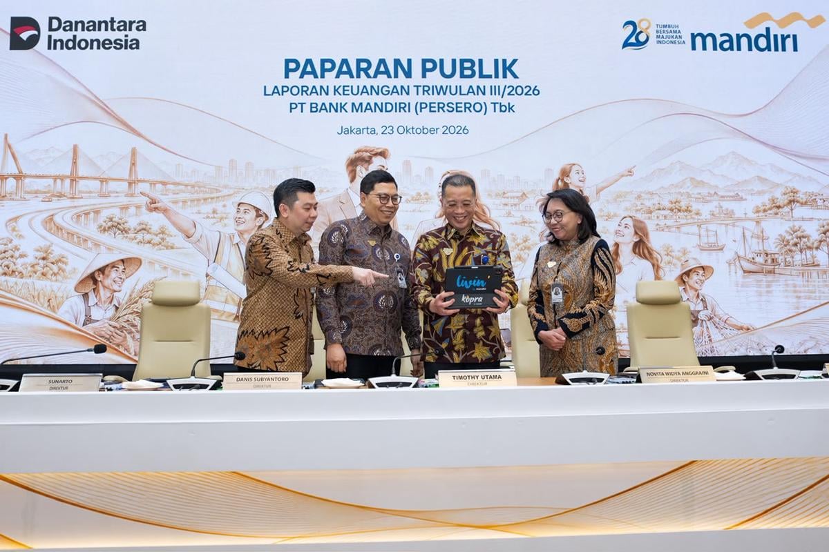 Laba Bersih Konsolidasi Bank Mandiri Tembus Rp45,5 Triliun pada Kuartal III-2026